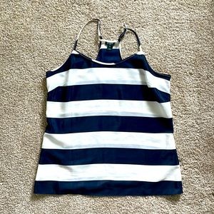 Racerback navy and white striped camisole